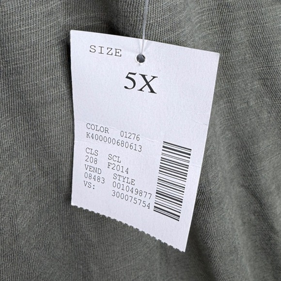 New Catherines Short Sleeve Cotton Shirt size 5X Green - Picture 4 of 9